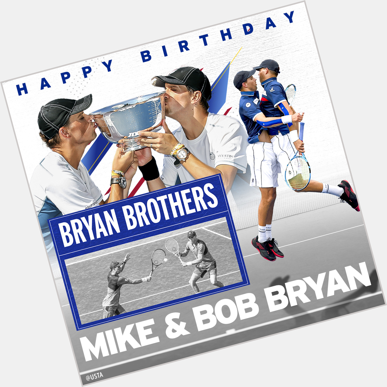 Usta: Double the celebration  Happy Birthday to the legends, Mike & Bob Bryan! 