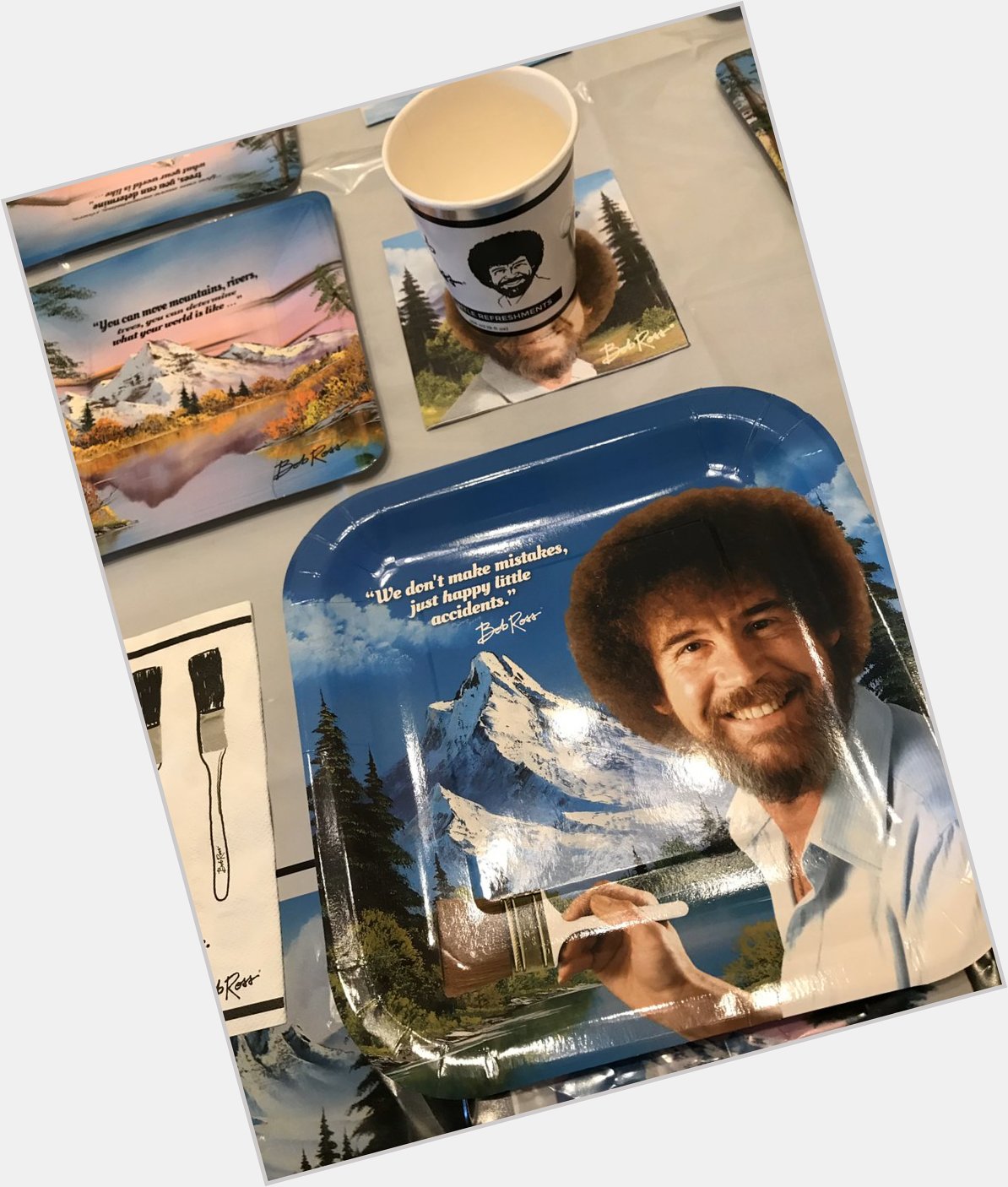 Love that my now 10 year old loves Bob Ross. Happy Birthday, kid. Make those happy trees  