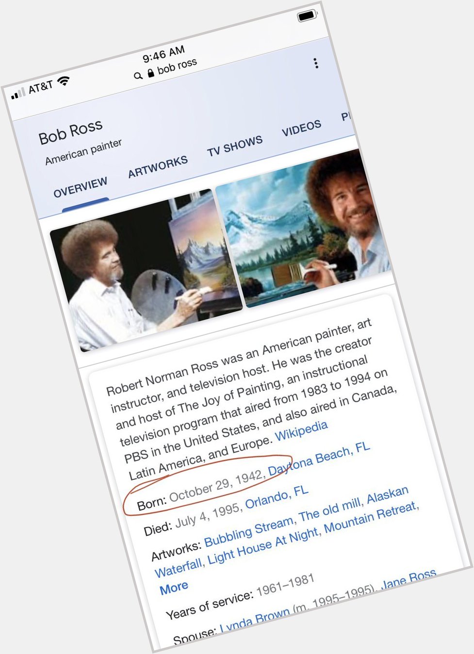 Happy birthday, old friend! Bob Ross would ve been 77 today. 