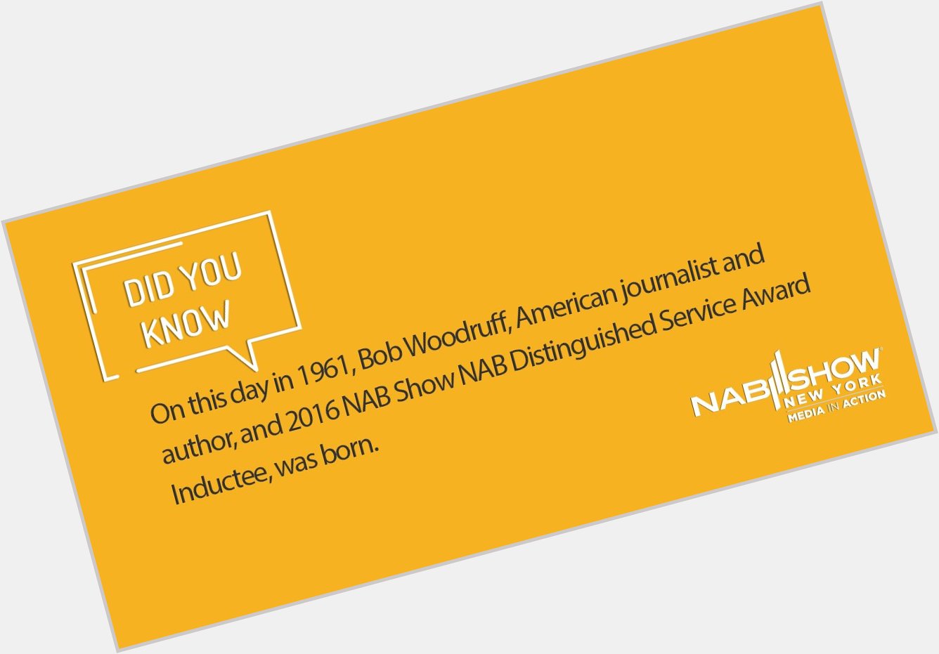 Happy birthday to Bob Woodruff, 2016 NAB Show Distinguished Service Award Inductee! 