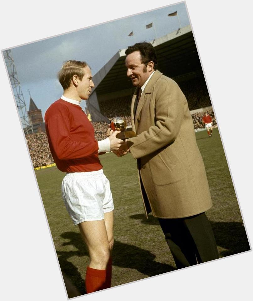 Happy Birthday Sir Bobby Charlton. 
Legend of the game. 
Heres he receiving his 