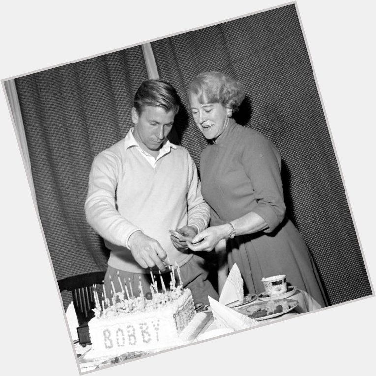 Happy 84th birthday Sir Bobby Charlton.

Here Bobby was 63 years ago with his mother Cissie celebrating his 21st. 