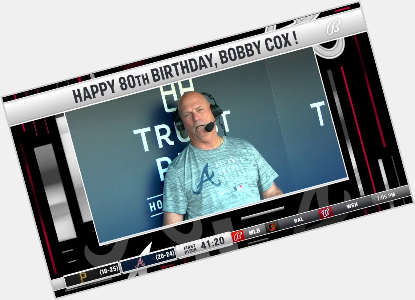 \"Wish you could be out here.\"

Brian Snitker sends Bobby Cox a heartfelt happy birthday message. 