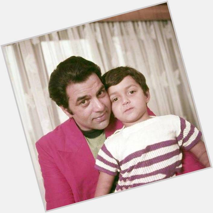 HAPPY BIRTHDAY TO BOBBY DEOL 
Bobby Deol  With Father Dharmendra In Childhood. Now he Turns  51 Today. 