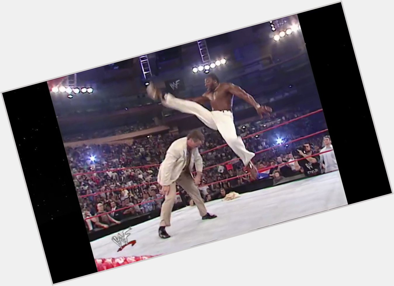 Happy Birthday Booker T. Here is one of the few great moments of the WCW Invasion of WWE. 