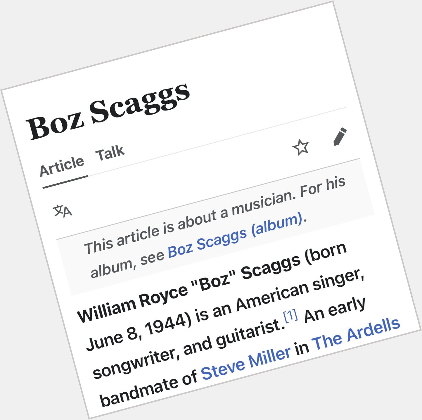  More of a Boz Scaggs , I reckon Billy . Happy Birthday 