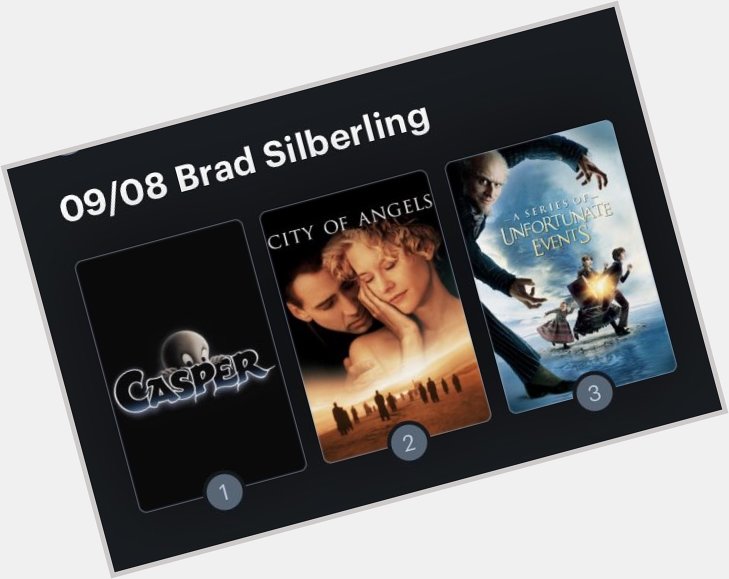 Hoy cumple años el director Brad Silberling (58). Happy Birthday ! Aquí mi mini ranking: 