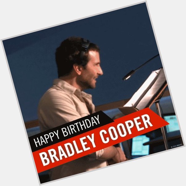 Vandaag is de man achter Rocket Raccoon jarig. Happy birthday Bradley Cooper! 