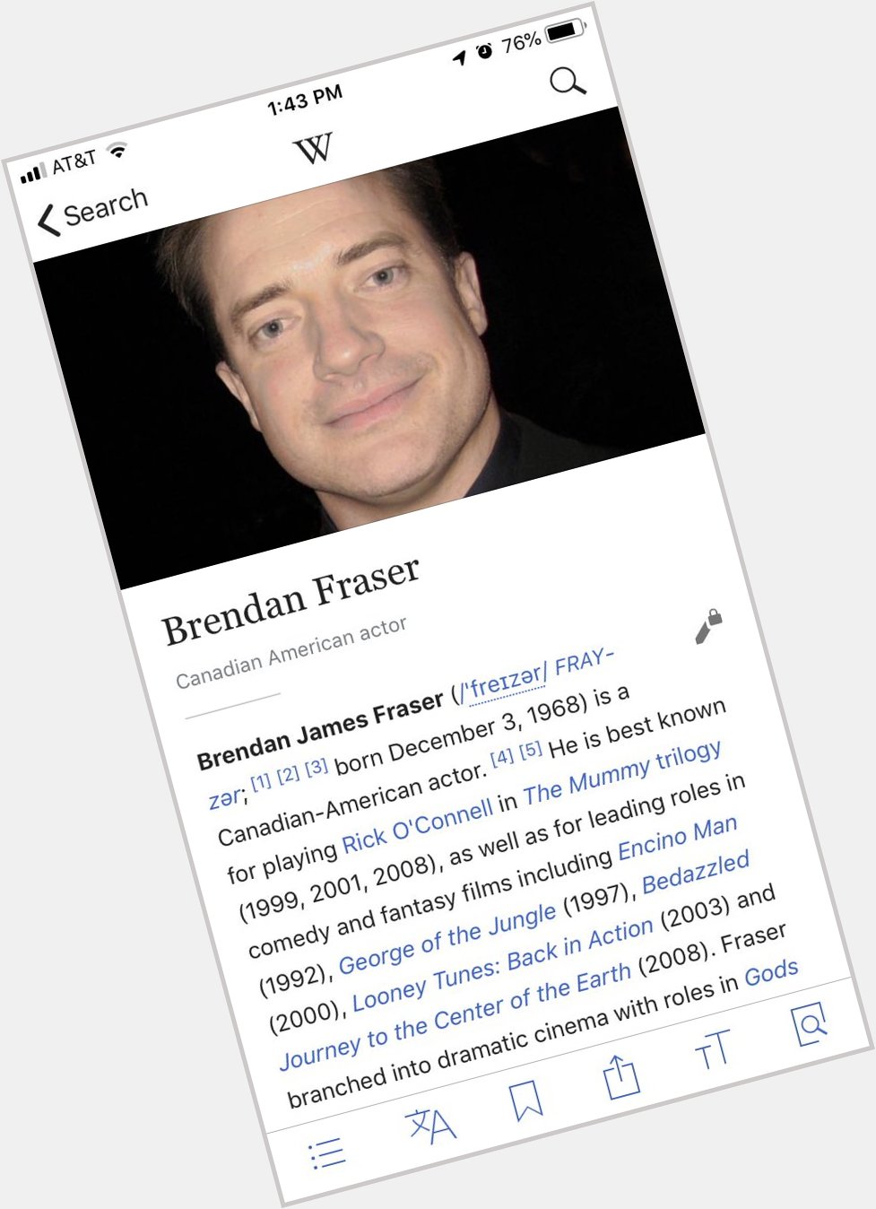   Happy birthday to our beautiful, sweet prince, Brendan Fraser. 