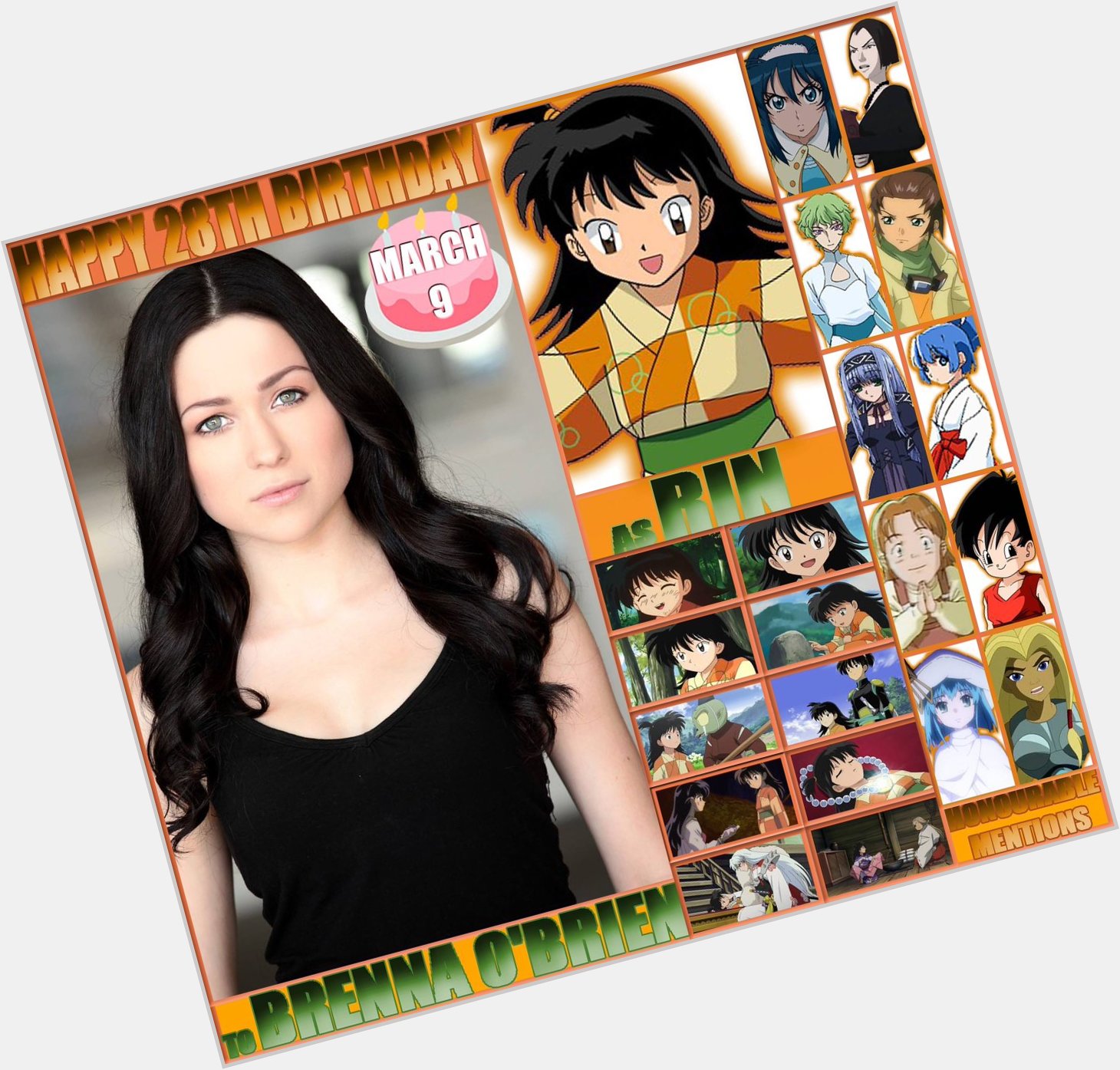 Happy birthday to Brenna o Brien voice of Rin from inuyasha !        