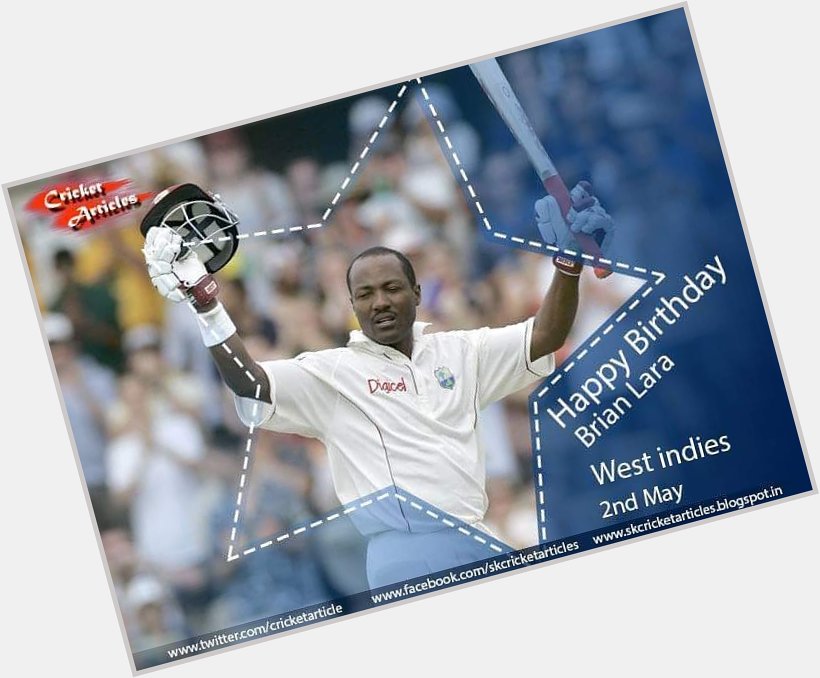 Happy Birthday to the Windies Cricket legend, Brian Lara!  