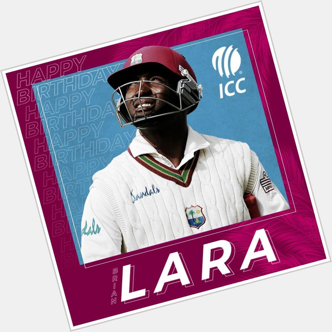 Happy birthday Brian lara sir..  Outstanding batsman 