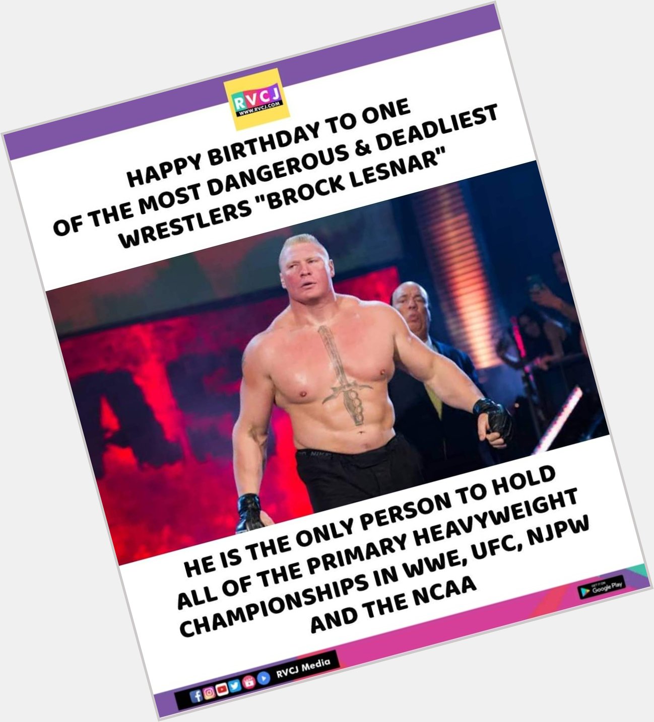 Happy birthday to one of the most dangerous wrestler Brock Lesnar. 