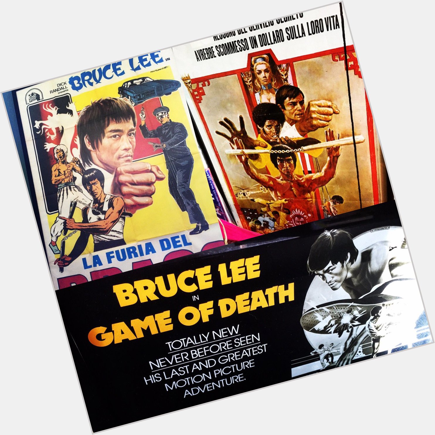 Happy Birthday to Bruce Lee! 
Some of Bruce\s original movie posters hanging on my walls. 