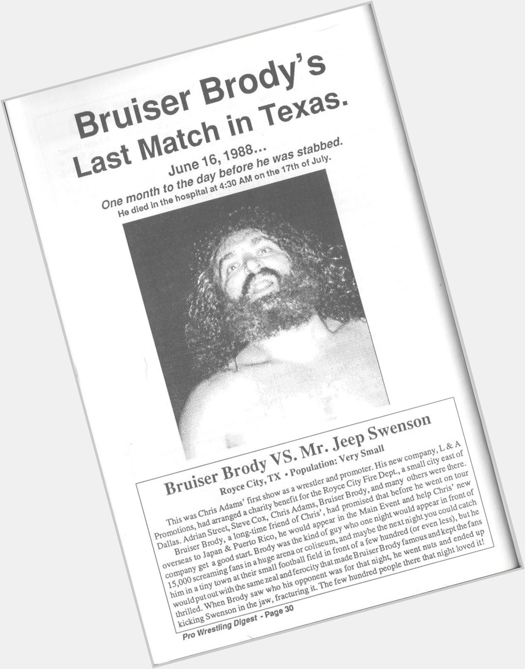 Happy Birthday Bruiser Brody! 