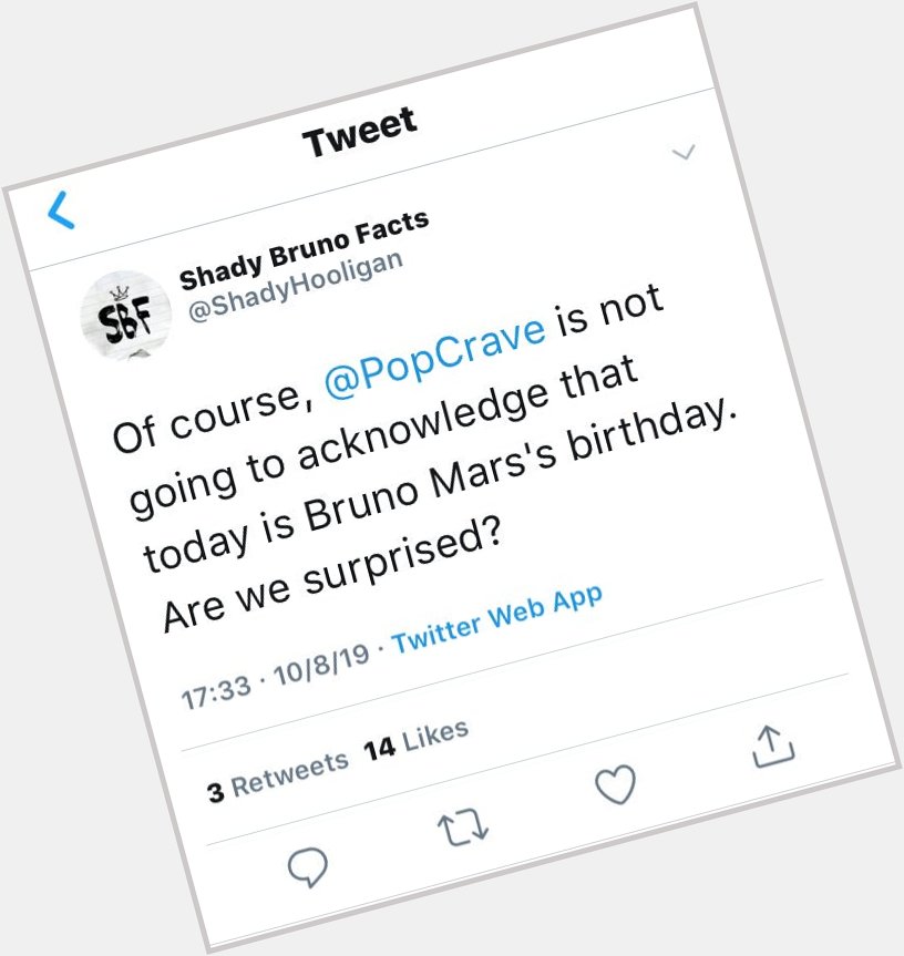 Bardi Gang, is this true?
Why Pop Crave wouldn\t wish a happy bday to Bruno Mars? Is it the first time they do that? 