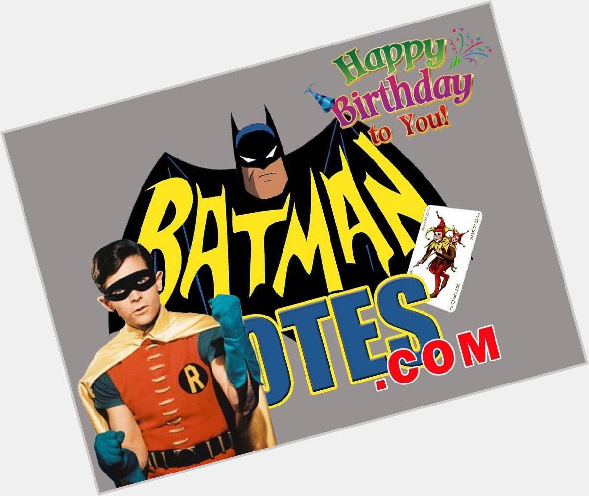 Happy Birthday Burt Ward (aka Dick Grayson/Robin)! 