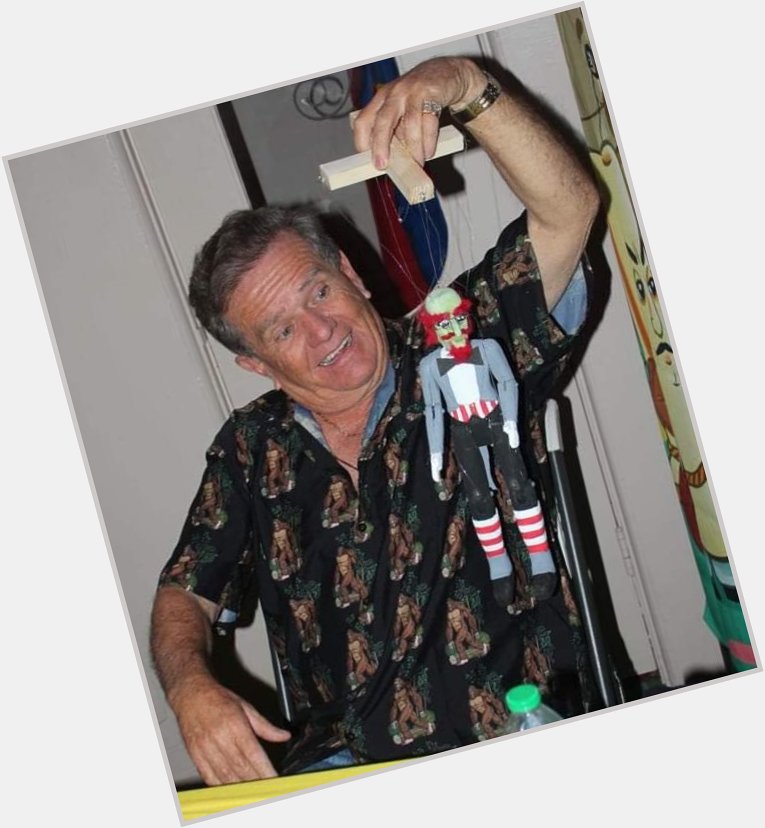 Happy Birthday to Butch Patrick. Here he is with a wooden HooDoo marionette I carved.  