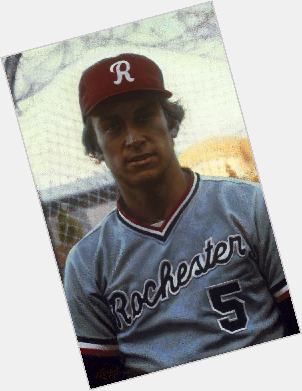 Happy 59th birthday to the great Cal Ripken Jr. Here s my painting of him with the Rochester Red Wings in 1981. 