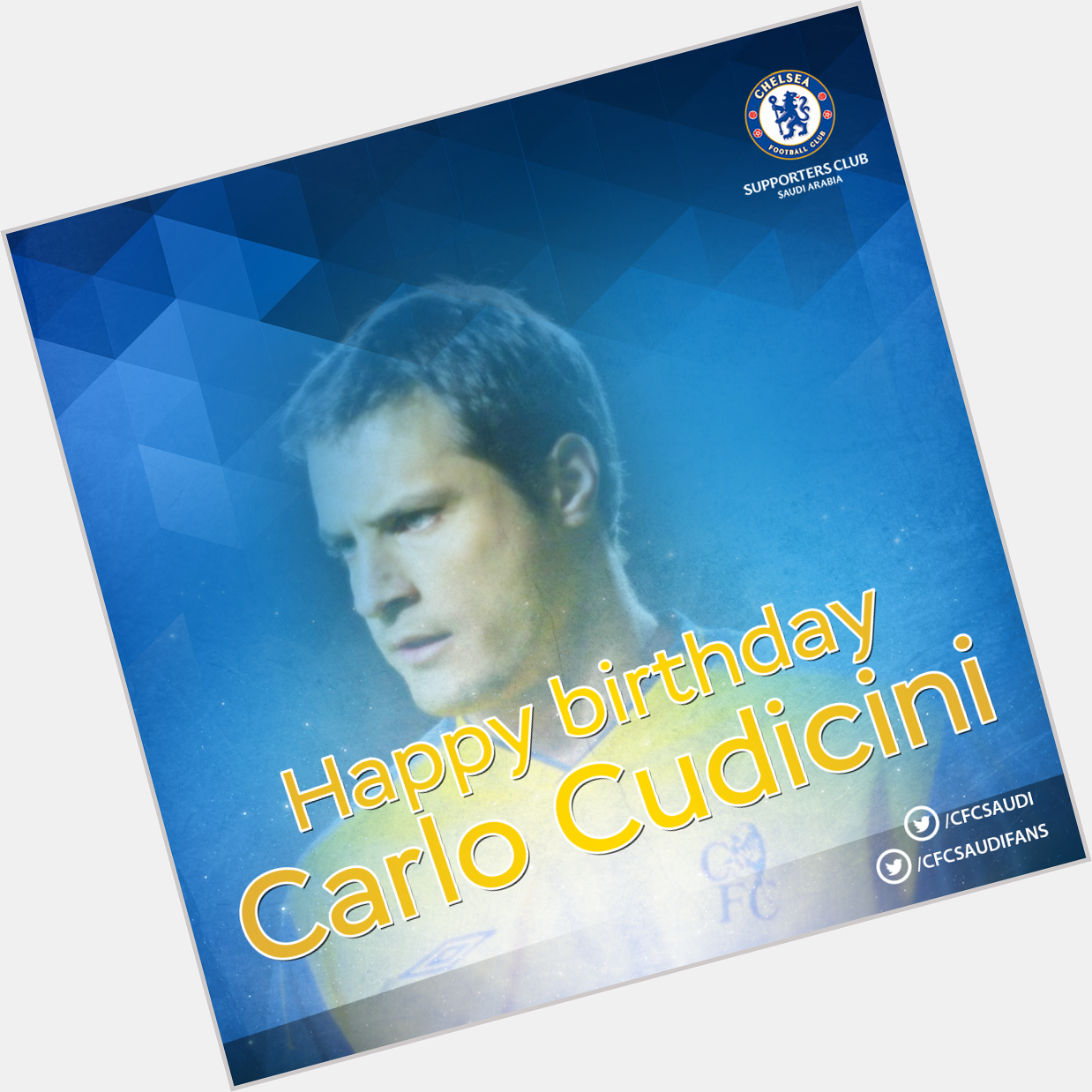 Happy birthday to Blues legend Carlo Cudicini. 
.                                       