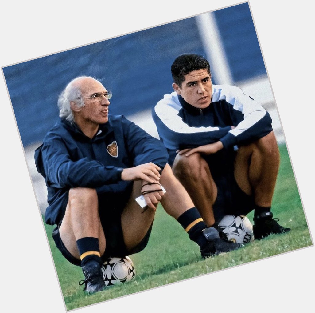 Thought this was Larry David alongside Juan Roman Riquelme at Boca Juniors... Happy birthday, Carlos Bianchi 