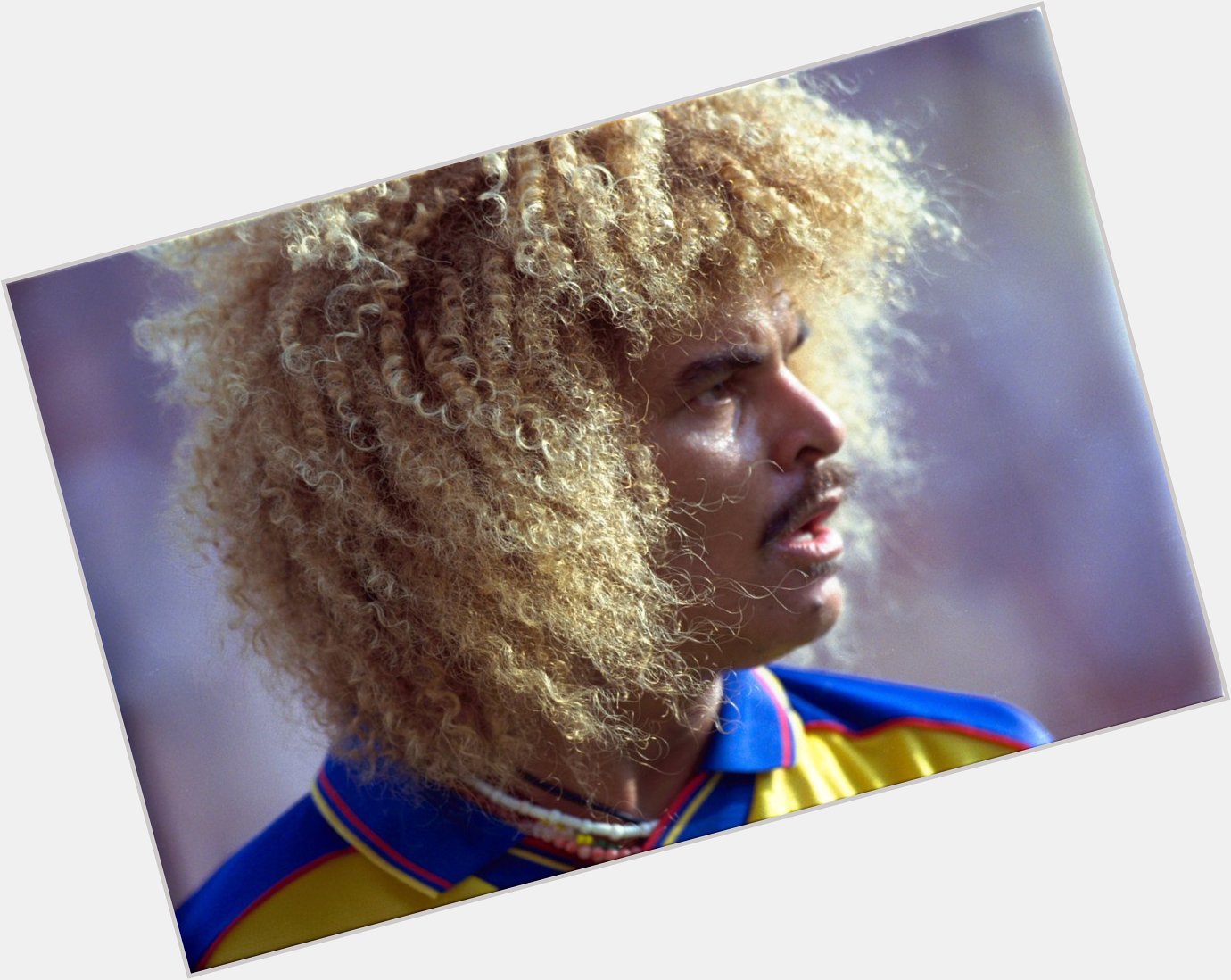The Colombian creative midfielder with the crazy hair.  Happy birthday Carlos Valderrama  
