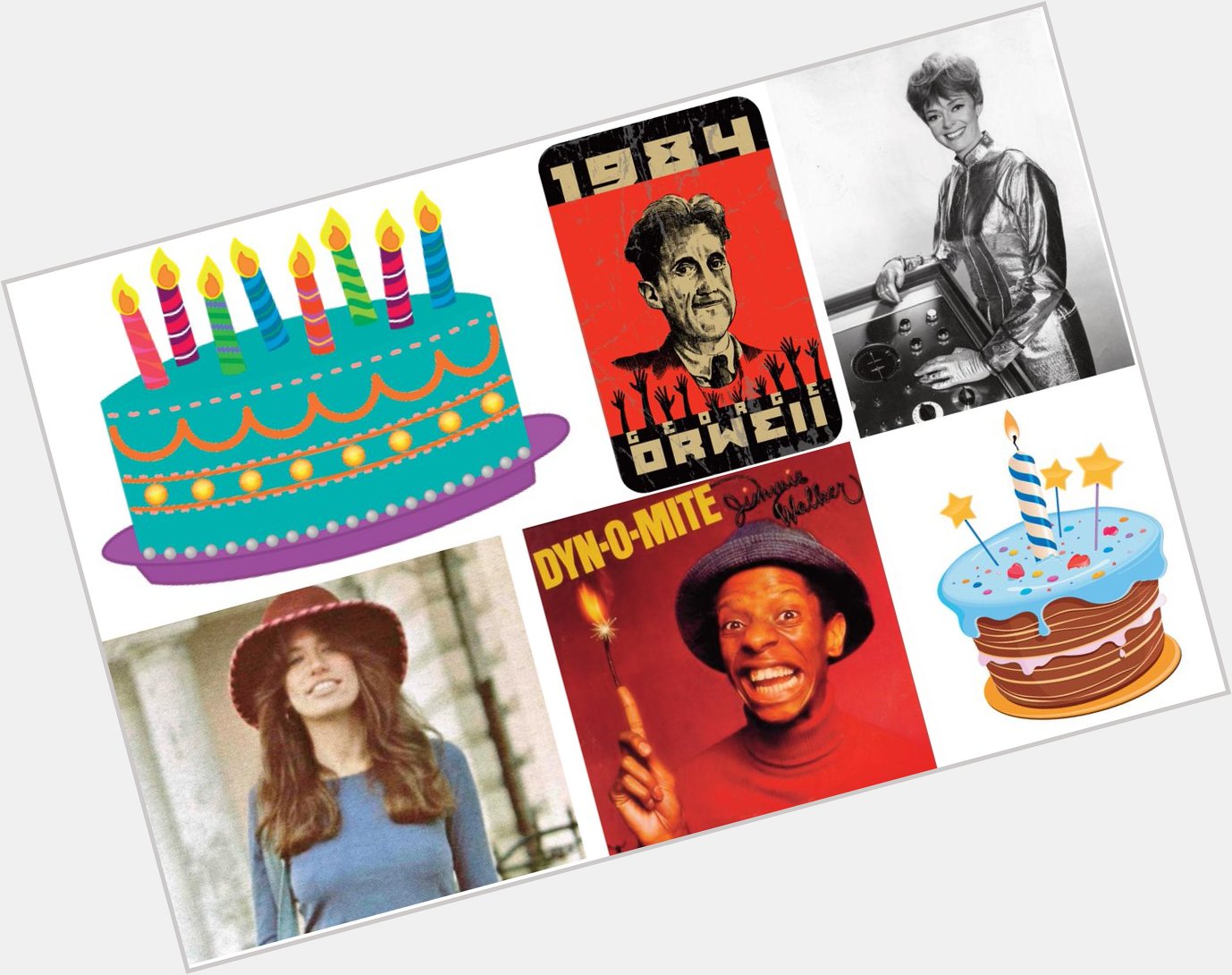 Happy Birthday to George Orwell, June Lockhart, Carly Simon and Jimmy Walker! 