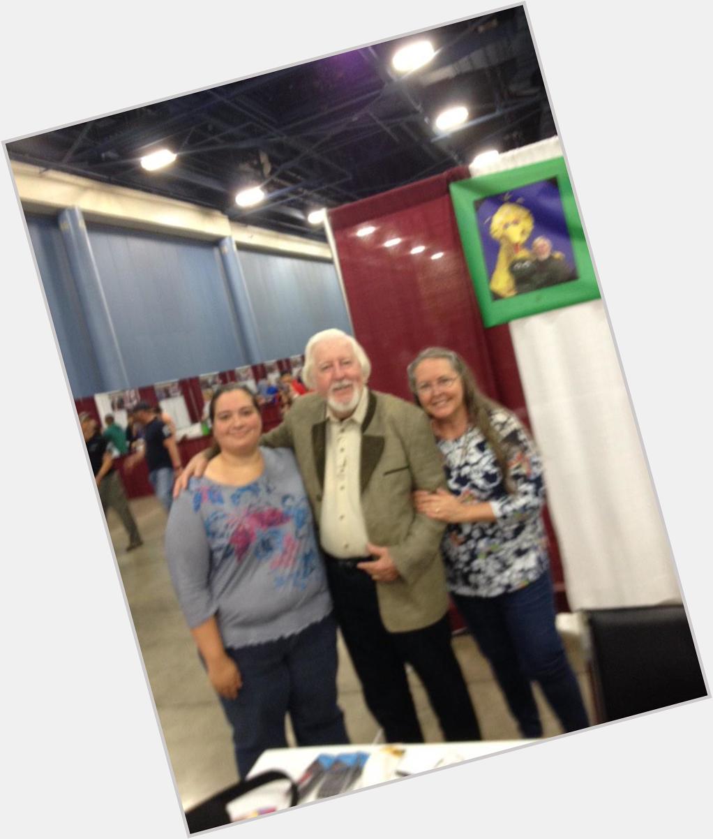 Happy birthday to Caroll Spinney from Here\s a picture with me, Caroll, and his wife at 