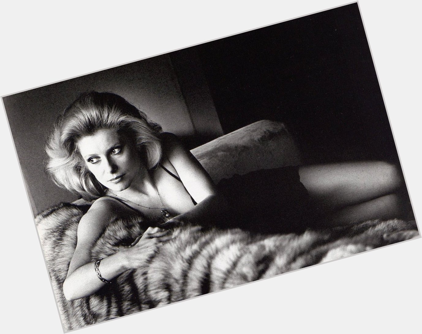 \" Catherine Deneuve photographed by Helmut Newton   1976.  Happy birthday Miss Deneuve. 