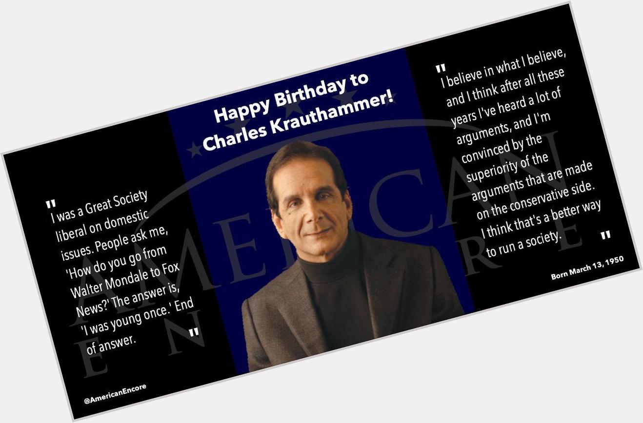 Happy birthday to Charles Krauthammer! 