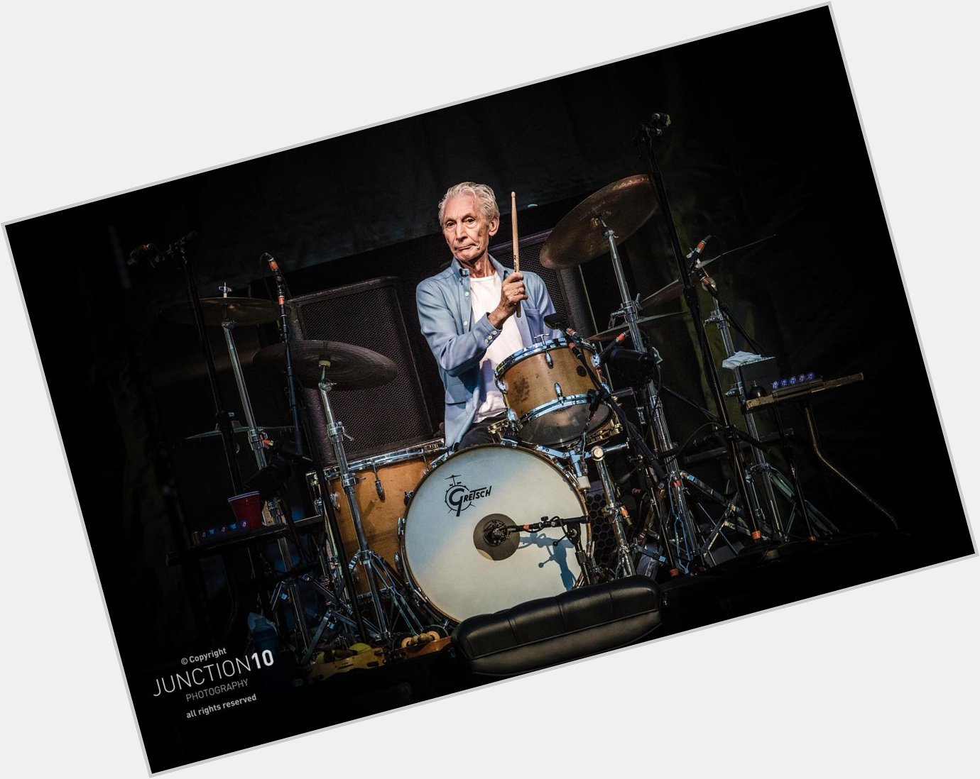 Happy birthday to drummer, Charlie Watts here he is on his birthday in 2018 at Coventry Ricoh Arena: 