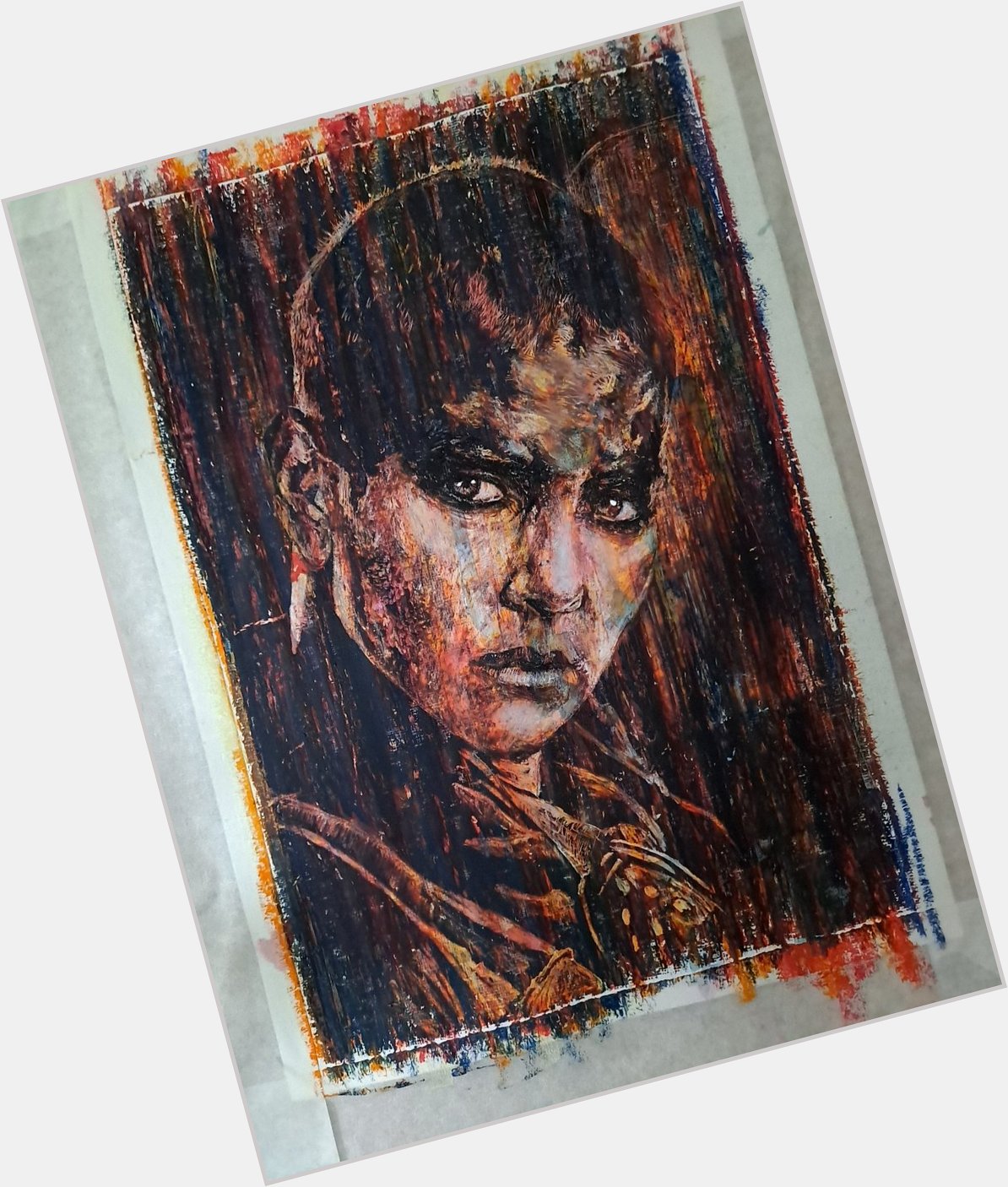 Happy birthday Charlize Theron! Oil and ink on acrylic paper, 21cm x 30cm. 