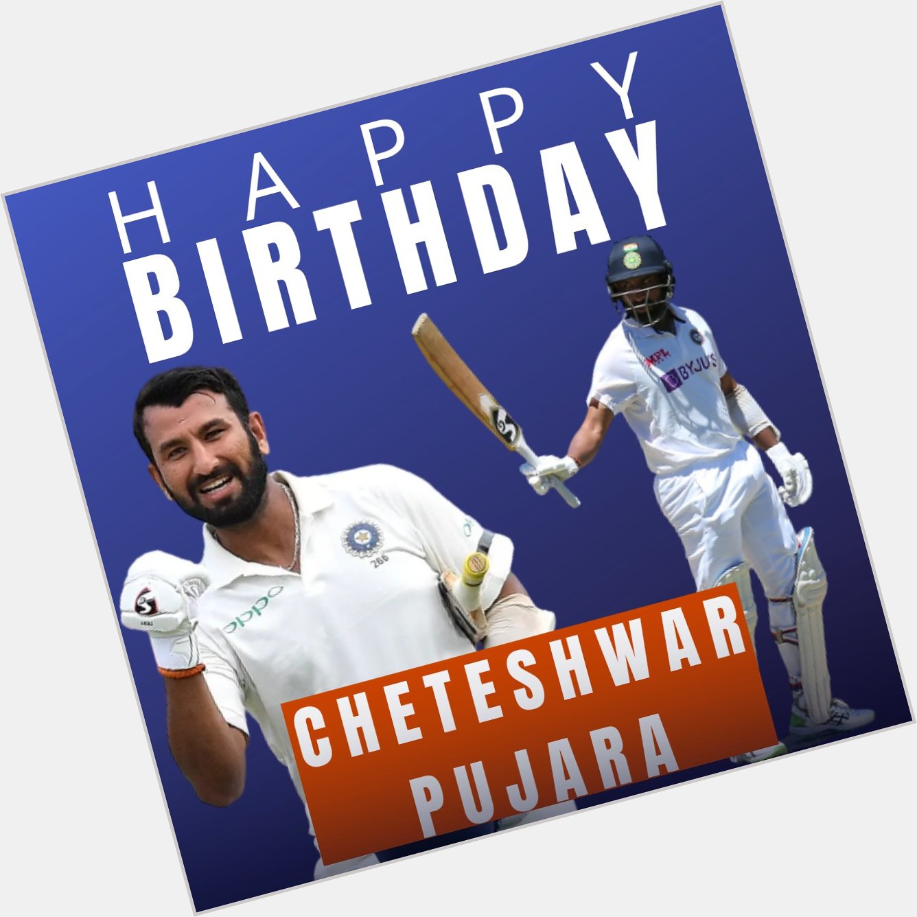   Happy Birthday to \The Wall of Team India\ Cheteshwar Pujara 