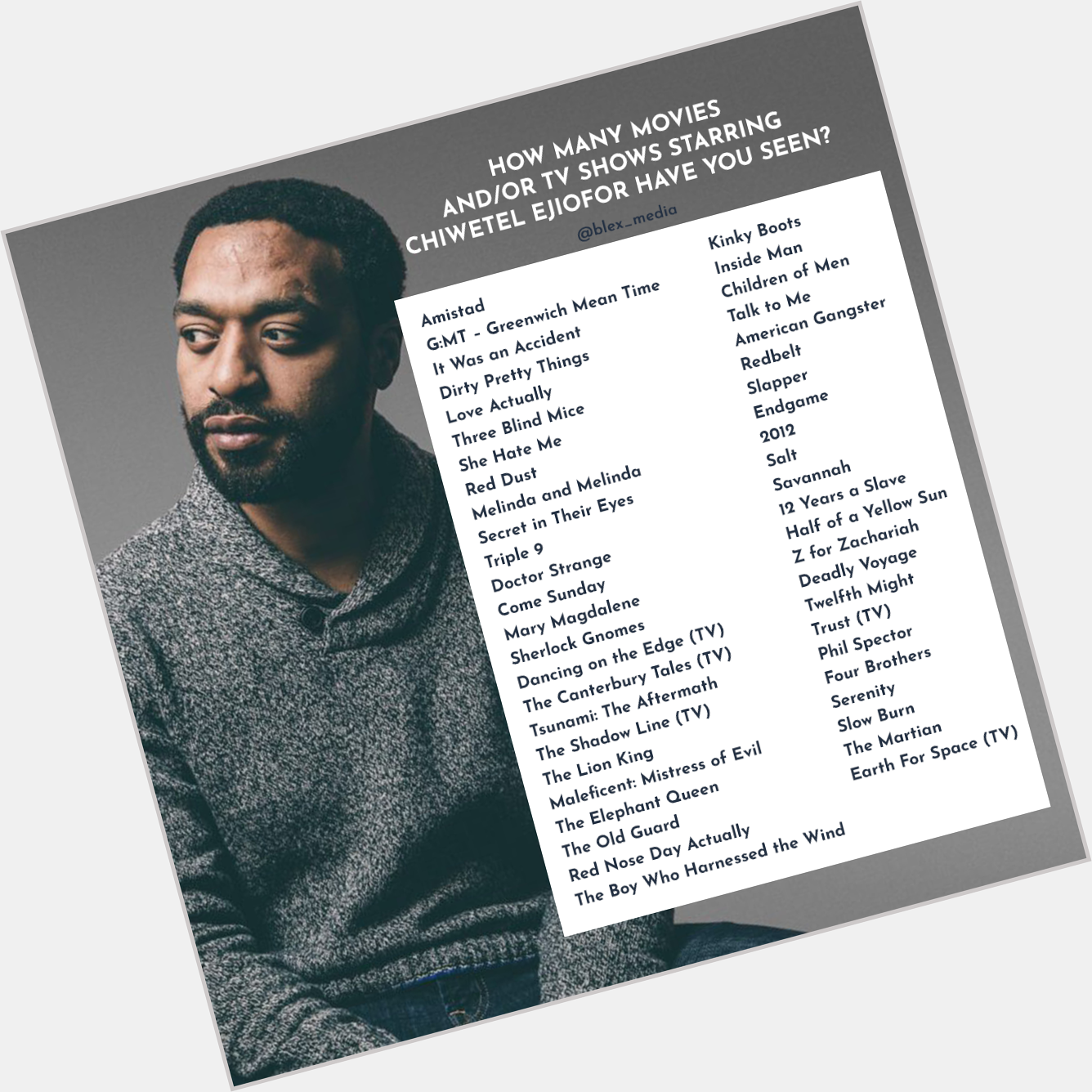 Happy Birthday, Chiwetel Ejiofor! How many of his TV shows and movies have you seen? 