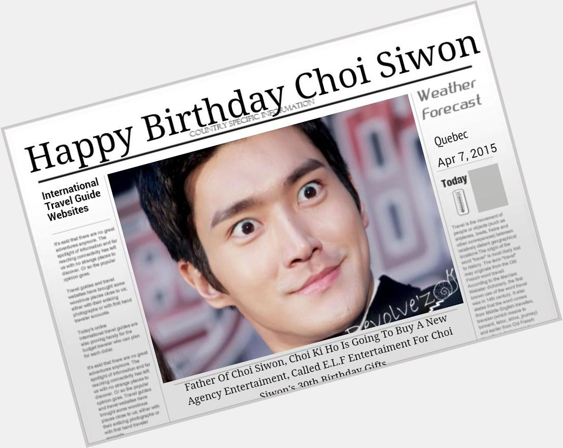  Happy Birthday Mr. Choi Siwon!!! Mr. Rich. Mr. Hourse. Mr. Lebay. :) God Bless You ^^ 