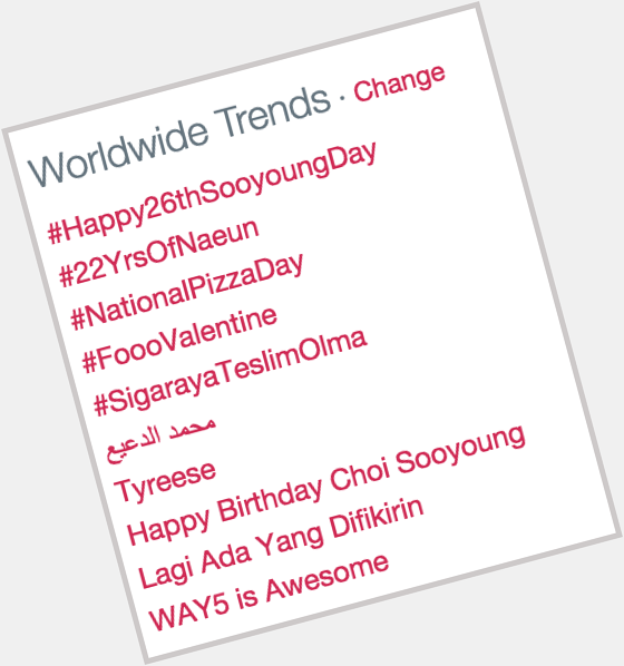 Both & Happy Birthday Choi Sooyoung trending worldwide! 