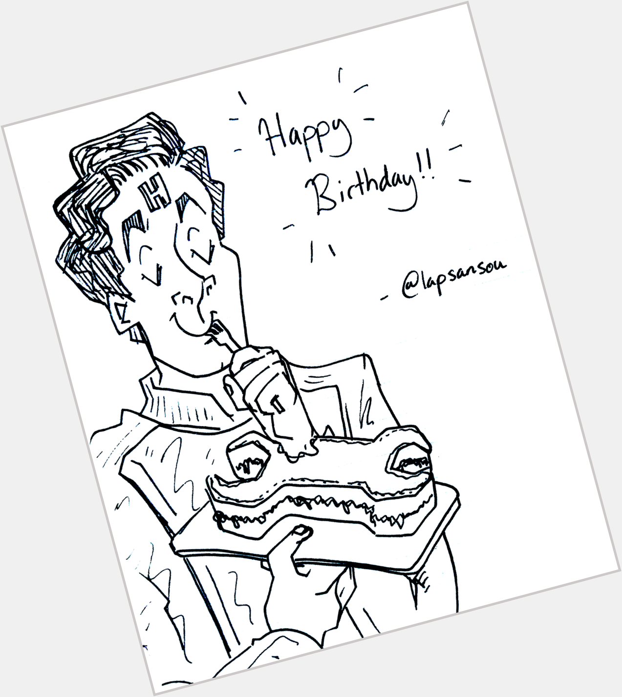  Just a swift little doodle to say Happy Birthday, Chris Barrie!! May there be much cake and rejoicing. 