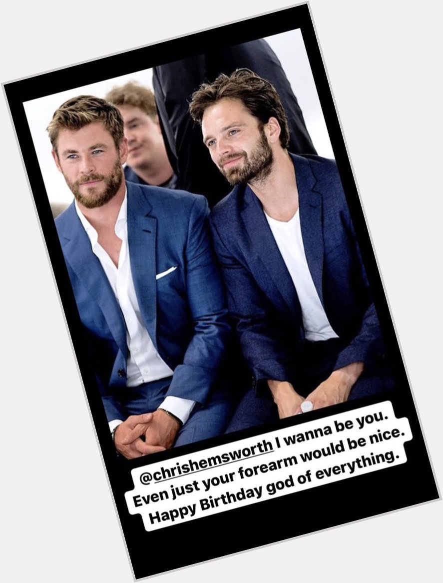  | Sebastian Stan wishing a happy birthday to Chris Hemsworth via his instagram stories 