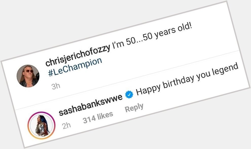  This person is mad that Sasha said happy birthday to Chris Jericho 