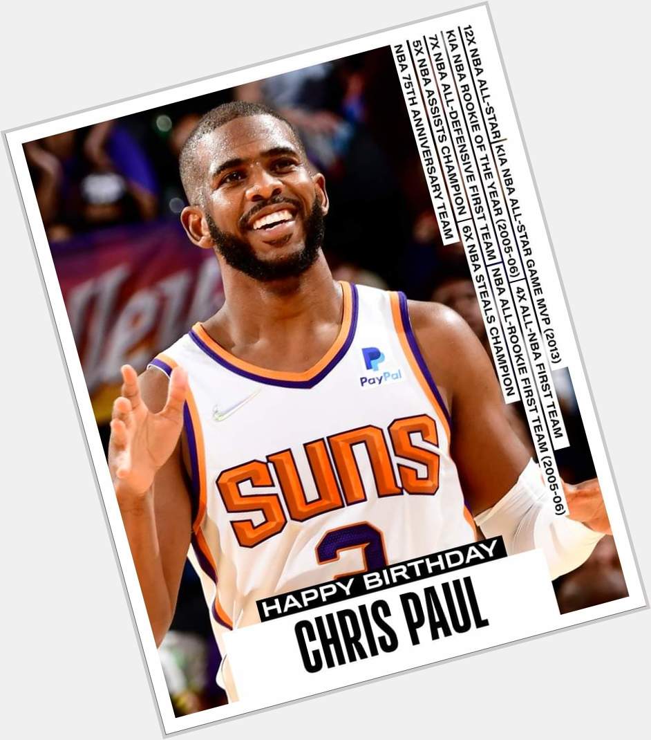Join us in wishing Chris Paul of the Phoenix Suns a HAPPY 37TH BIRTHDAY!  