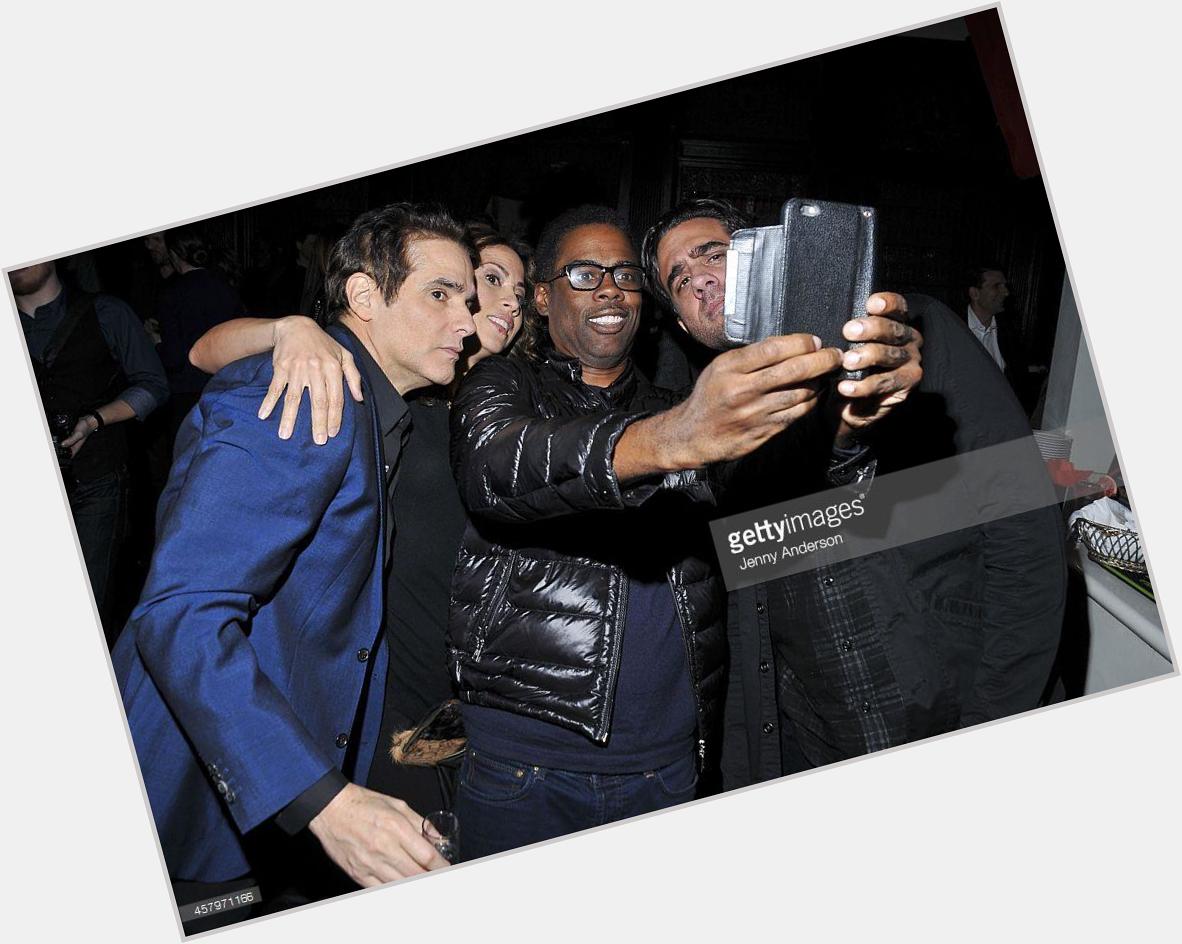 Happy 50th Birthday today\s über-cool celeb taking an über-cool selfie: CHRIS ROCK (Photo by Jenny Anderson/Getty) 