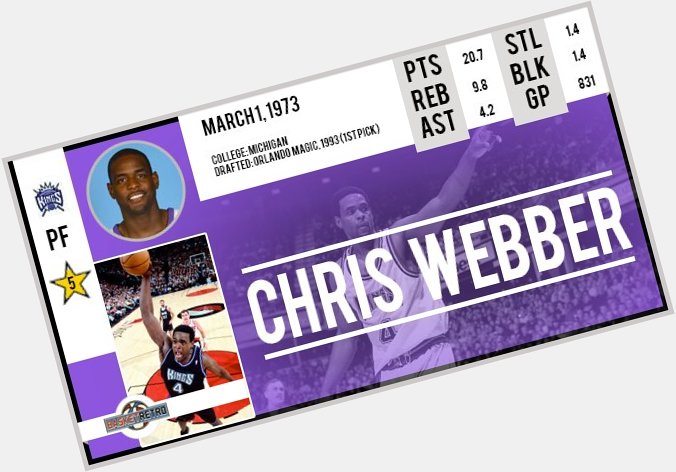 Happy birthday Chris Webber !   