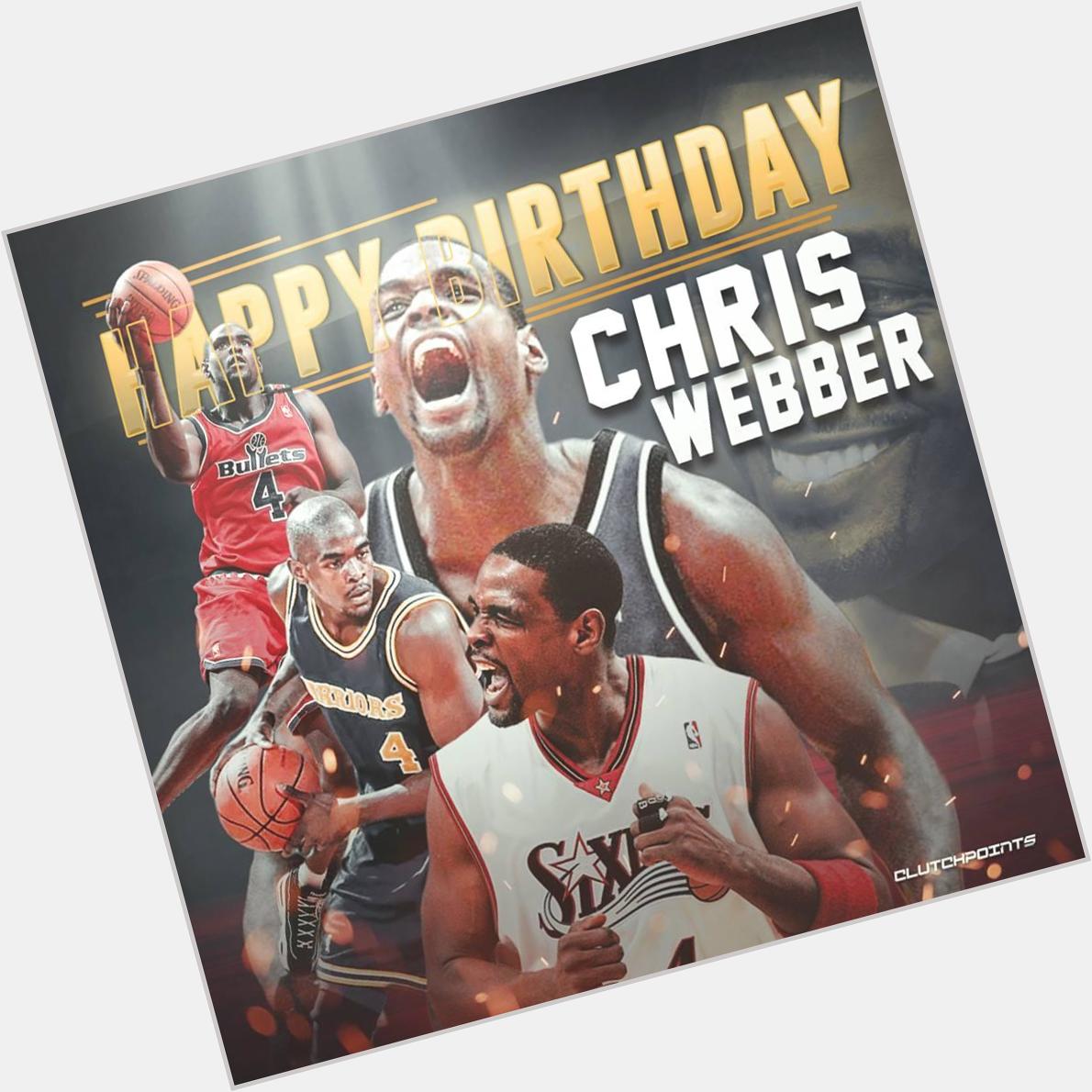 Happy 46th birthday to the 5x NBA All-Star and the 1994 NBA Rookie of the Year, Chris Webber!  