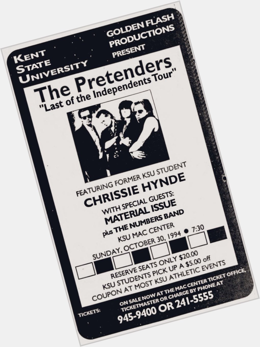 Happy 70th birthday to Chrissie Hynde!

Photo Ad from the Daily Kent Stater October 1994 