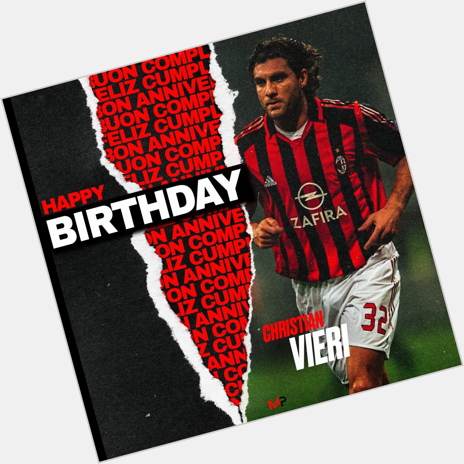  Happy Birthday Christian Vieri    14 Appearances  02 Goals 02 Assists 