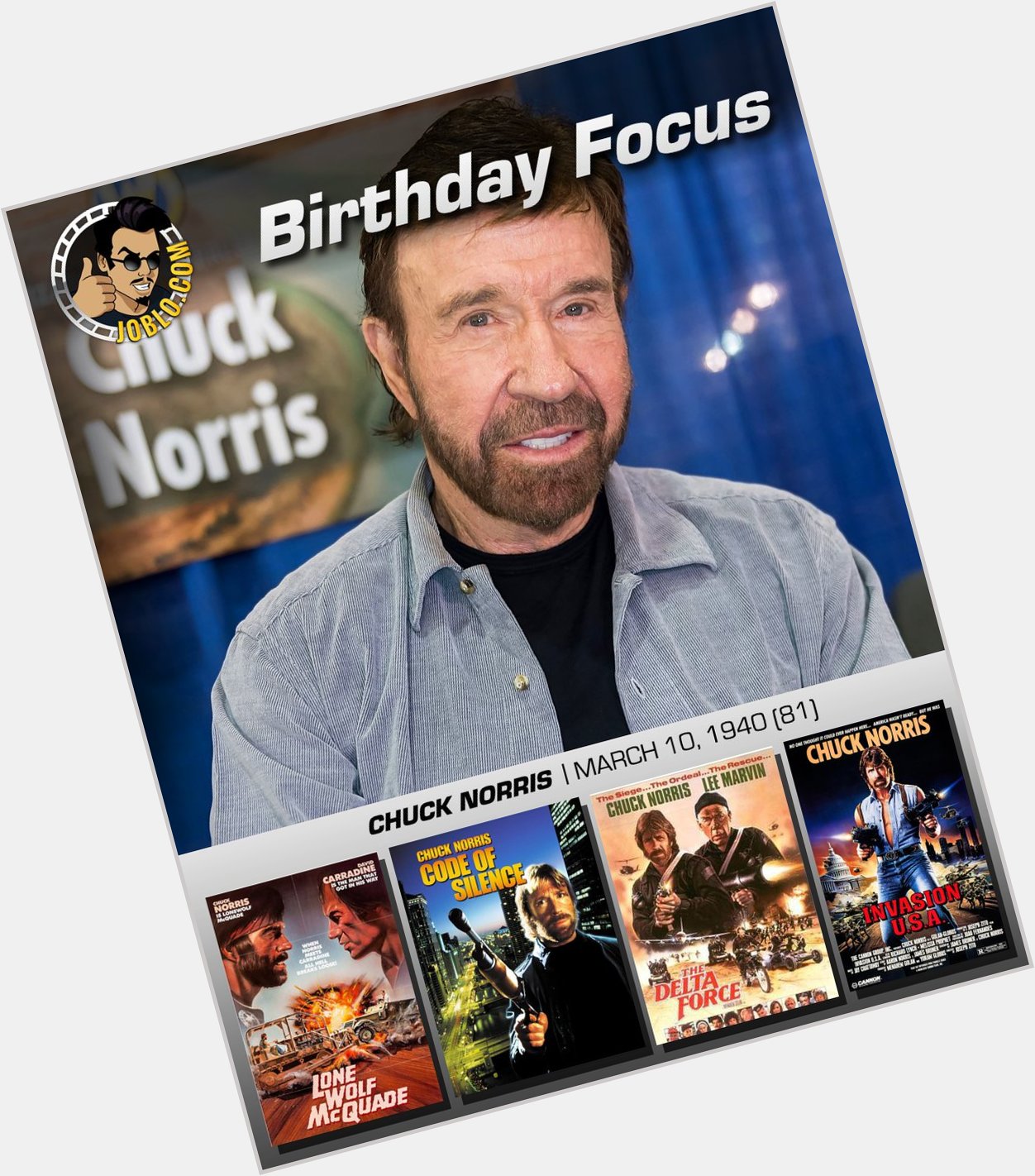 Happy 81st birthday to Mr. Chuck Norris! 