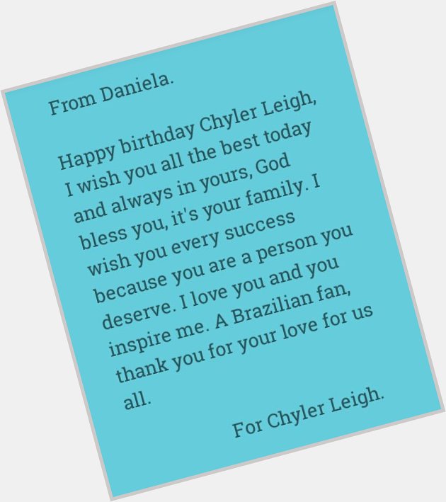  Happy Birthday Chyler Leigh. I love you Alex Danvers, Lexie Grey. 