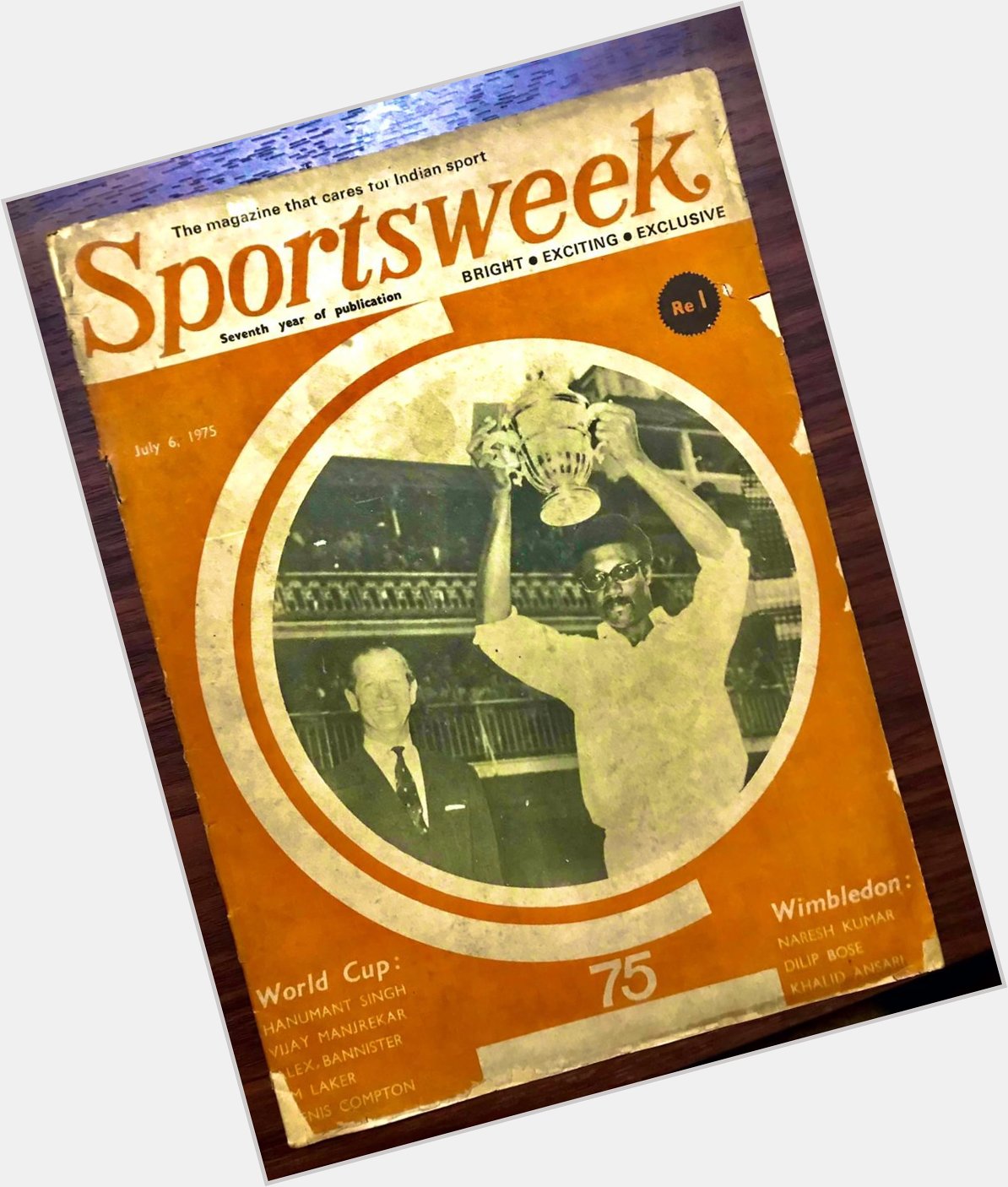Happy birthday Clive Lloyd.
Sportsweek 1975 cover . First World Cup winning captain.  