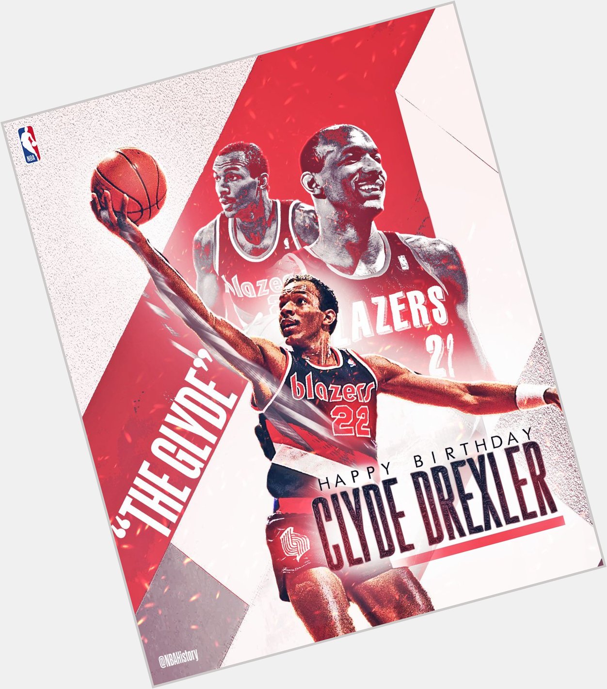Happy 56th Birthday to 10x All-Star and Hall of Famer, Clyde Drexler! 