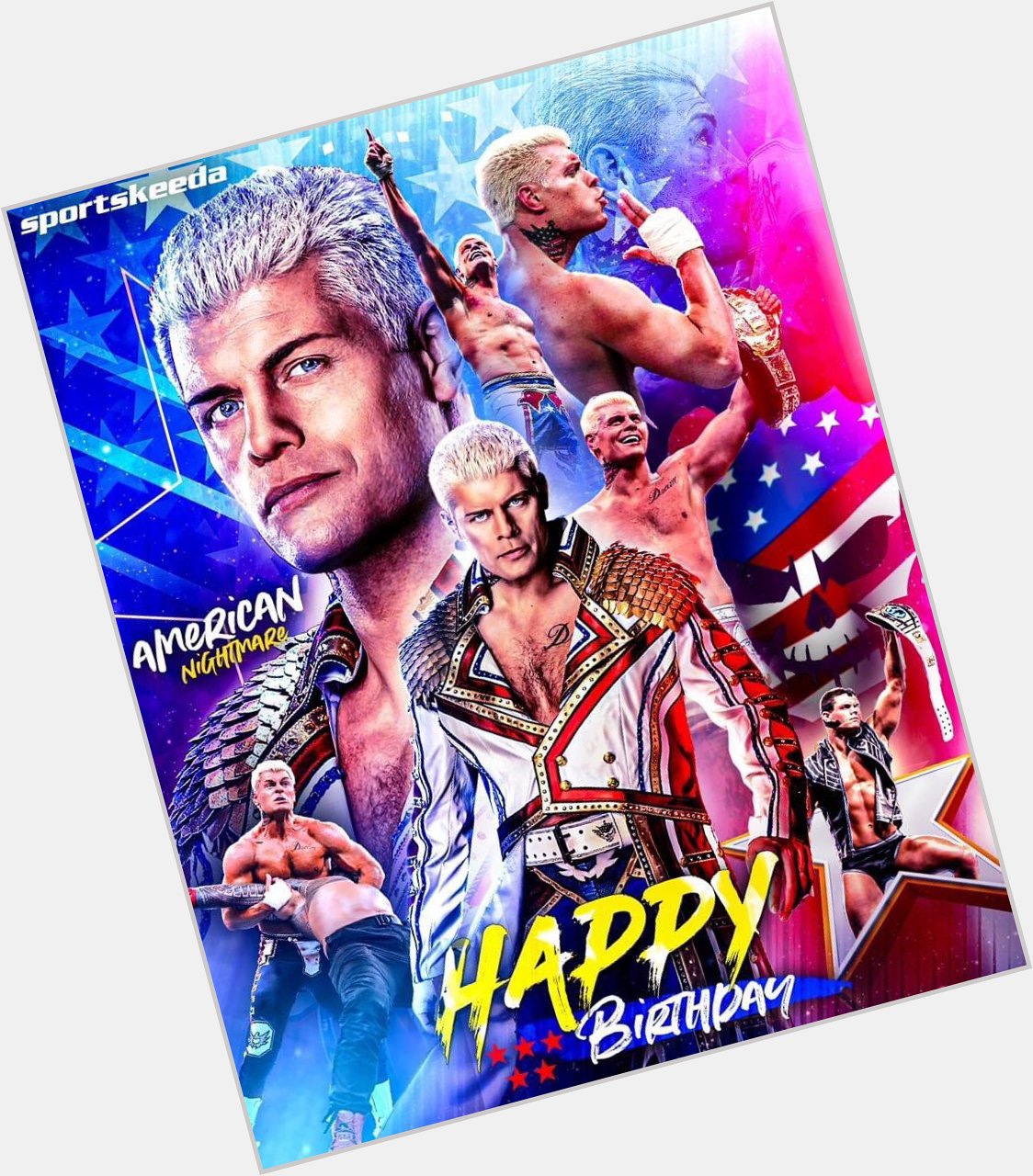 Happy 38th birthday to the American nightmare cody rhodes I hope you have a great day   